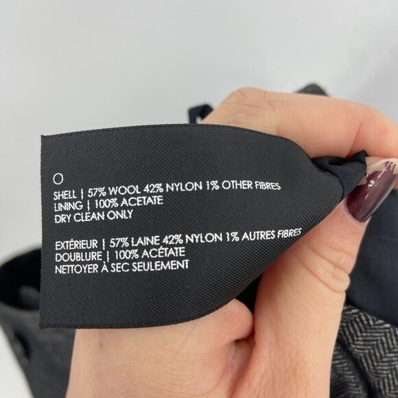 CLUB MONACO *FLAWED* Gray Wool Blend Double Button Skirt Size 4 - Picture 4 of 6